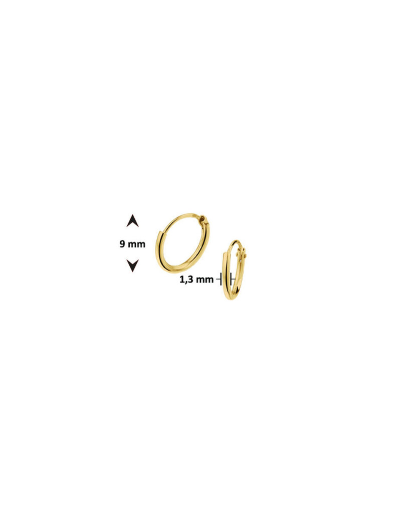 Verguld zilver oorringen -1.3 mm - 9 mm