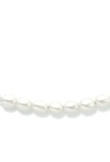 Zilveren collier - Gerhodineerd - Zoetwaterparel - 42/45 cm
