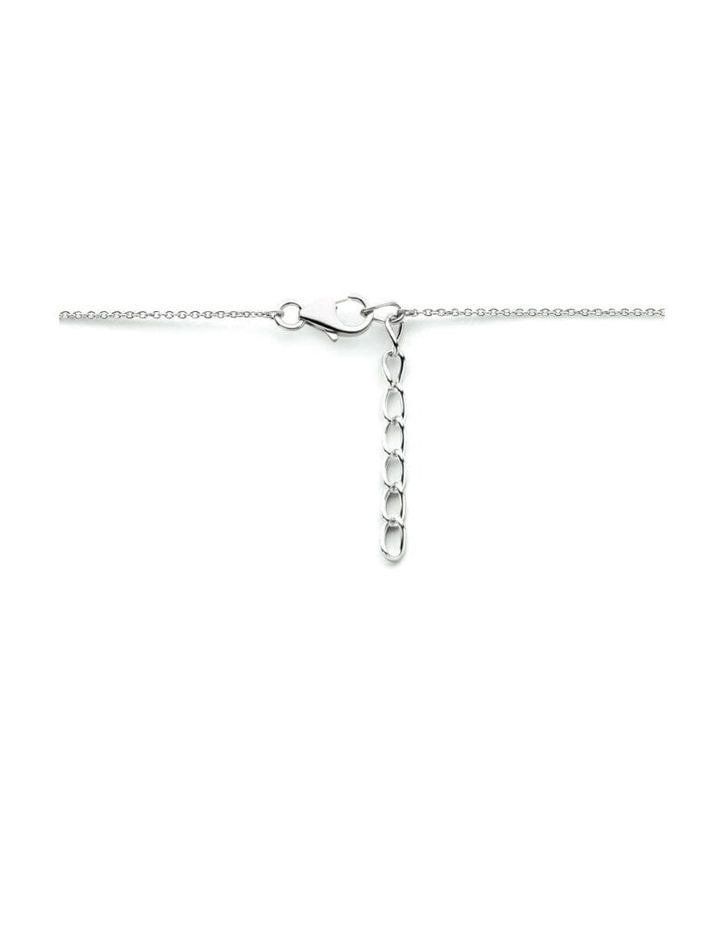 Zilveren collier - Gerhodineerd - Zoetwaterparel - 42/45 cm