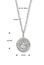 Zilveren collier - Gerhodineerd - Zirkonia - 41/45 cm