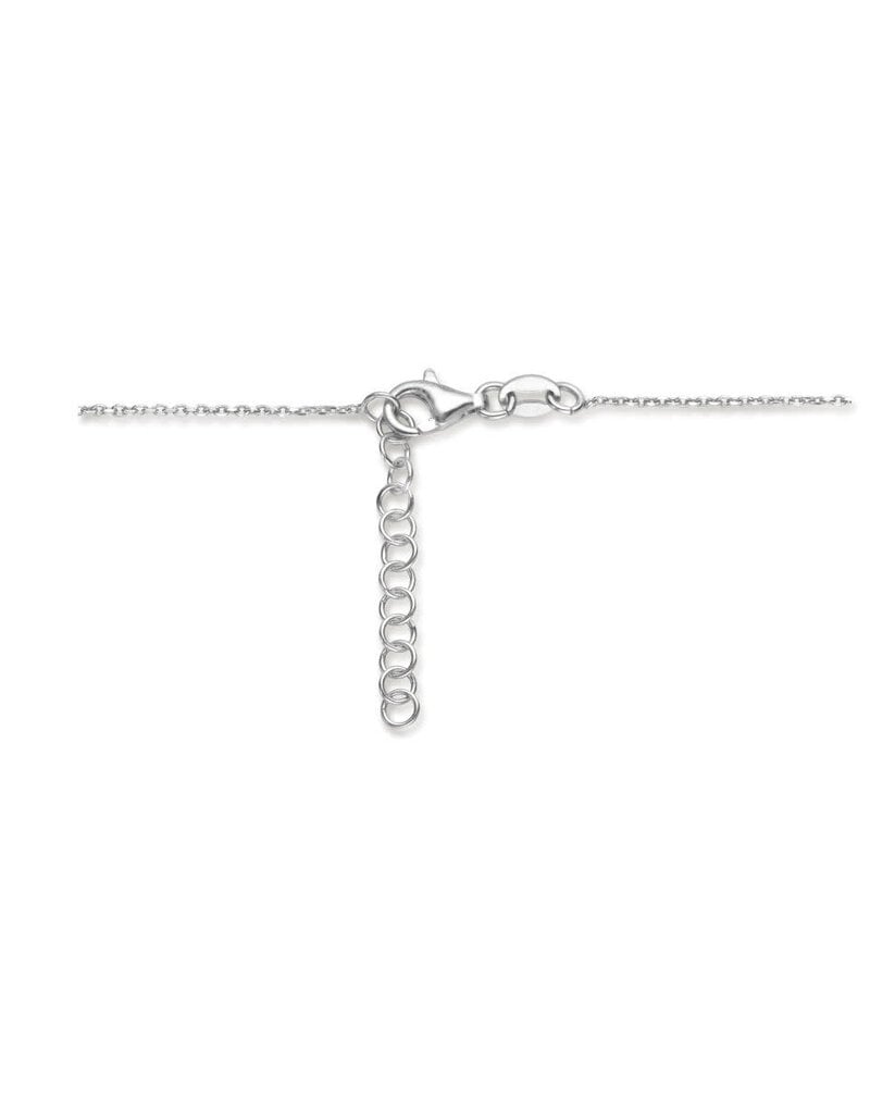 Zilveren collier - Gerhodineerd - Zirkonia - 41/45 cm
