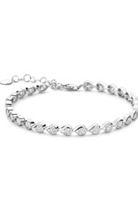 Rosa di Luca Italy Zilveren armband - Gerhodineerd - Zirkonia - 18+3 cm