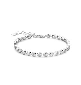 Rosa di Luca Italy Zilveren armband - Gerhodineerd - Zirkonia - 18+3 cm