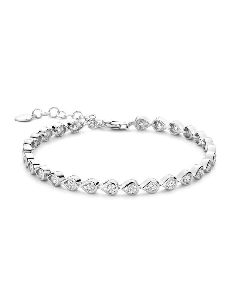 Rosa di Luca Italy Zilveren armband - Gerhodineerd - Zirkonia - 18+3 cm