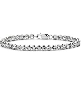 Rosa di Luca Italy Zilveren Tennisarmband - Gerhodineerd - Zirkonia - 18+3 cm
