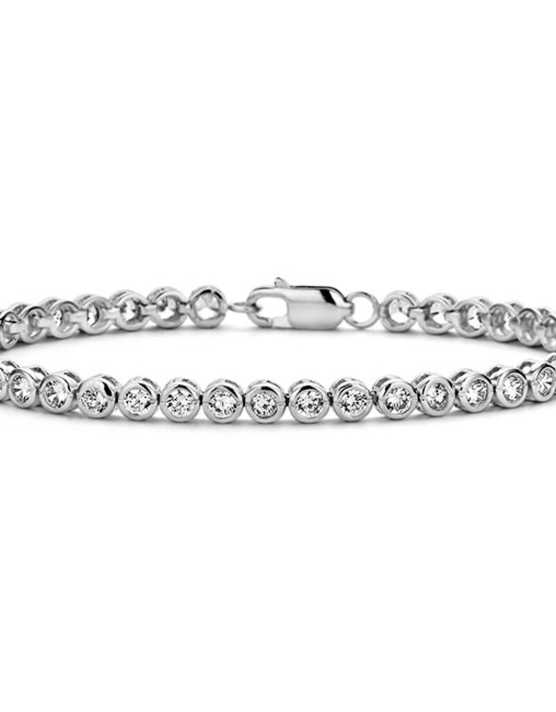 Rosa di Luca Italy Zilveren armband - Gerhodineerd - Zirkonia - 18+3 cm