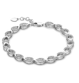 Rosa di Luca Italy Zilveren armband - Gerhodineerd - Zirkonia - 18+3 cm