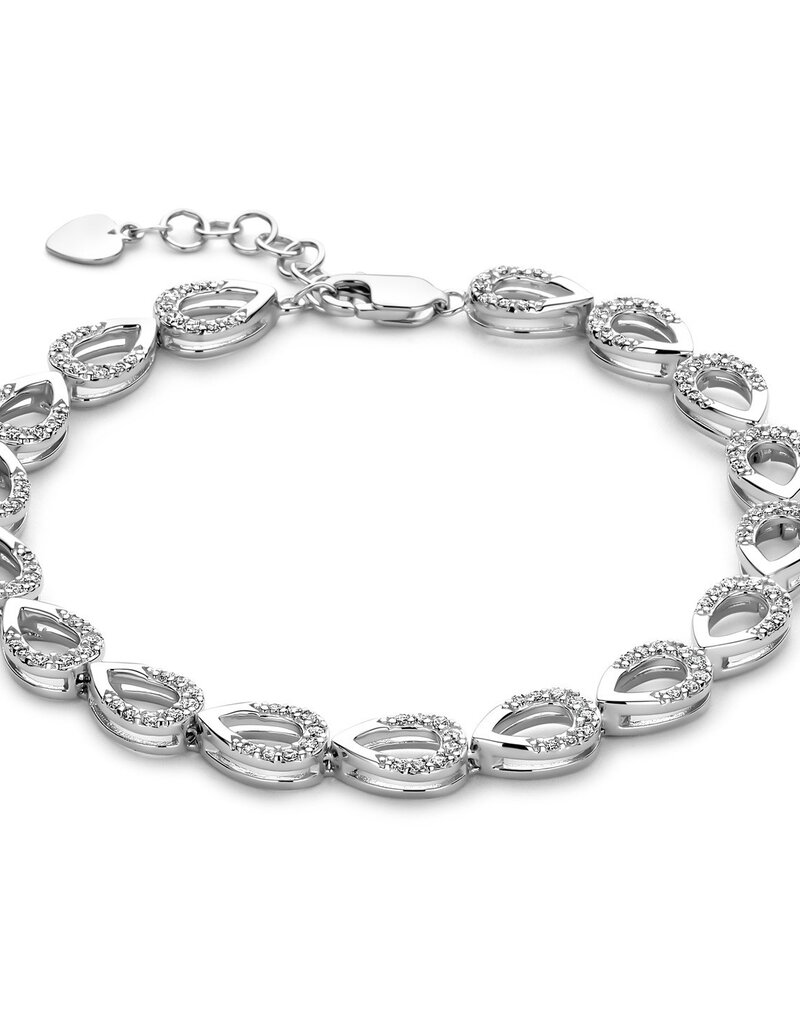 Rosa di Luca Italy Zilveren armband - Gerhodineerd - Zirkonia - 18+3 cm