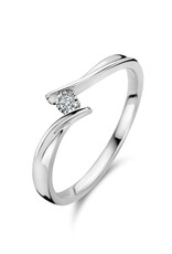 Rosa di Luca Italy Zilveren ring - Gerhodineerd - Diamant - 0,03 crt - Maat 56