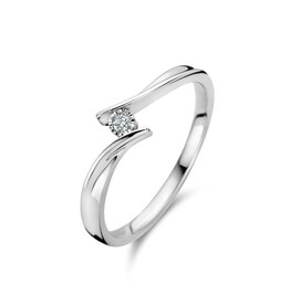 Rosa di Luca Italy Zilveren ring - Gerhodineerd - Diamant - 0,03 crt - Maat 56