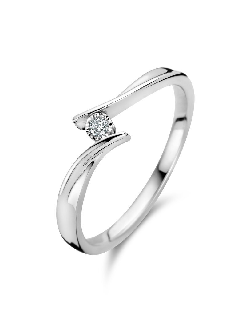 Rosa di Luca Italy Zilveren ring - Gerhodineerd - Diamant - 0,03 crt - Maat 56