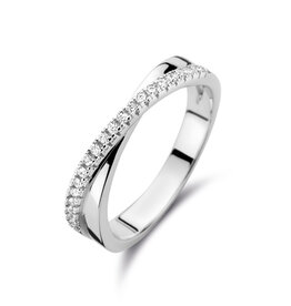 Rosa di Luca Italy Zilveren ring - Gerhodineerd - Zirkonia - Maat 56