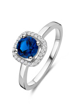 Rosa di Luca Italy Zilveren ring - Gerhodineerd - Blauwe zirkonia - Maat 56