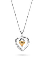 Rosa di Luca Italy Zilveren collier  - Gerhodineerd - Champagne en blanke zirkonia