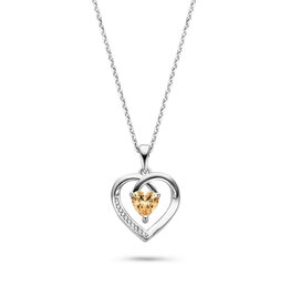 Rosa di Luca Italy Zilveren collier  - Gerhodineerd - Champagne en blanke zirkonia