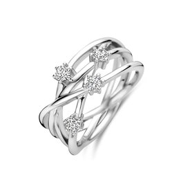 Rosa di Luca Italy Zilveren ring - Gerhodineerd - Zirkonia - Maat 54