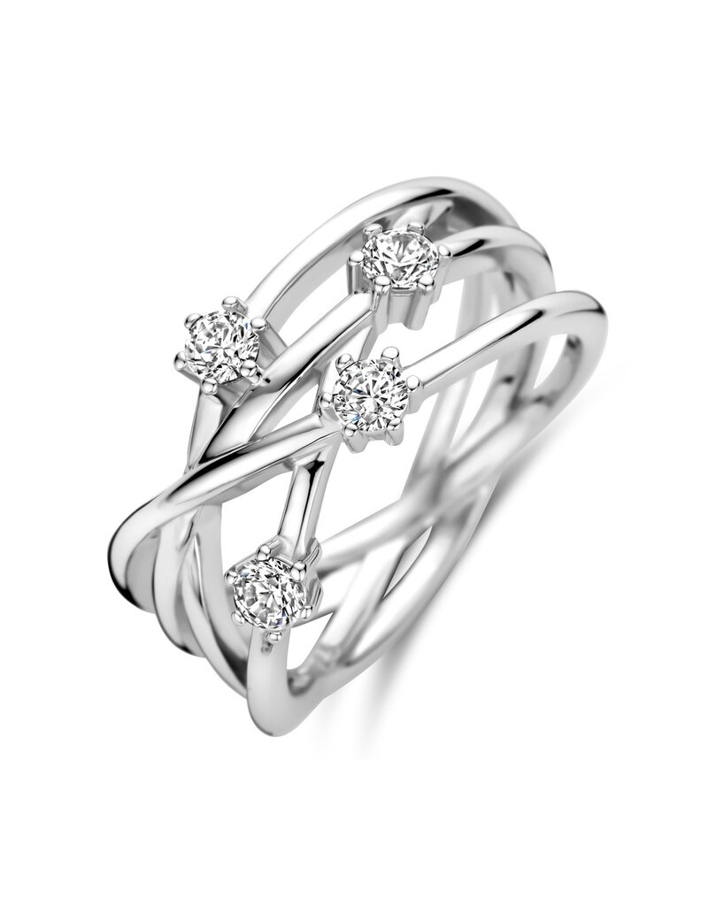 Rosa di Luca Italy Zilveren ring - Gerhodineerd - Zirkonia - Maat 54
