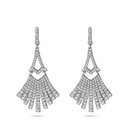 Zilveren oorhangers - Gerhodineerd - Zirkonia