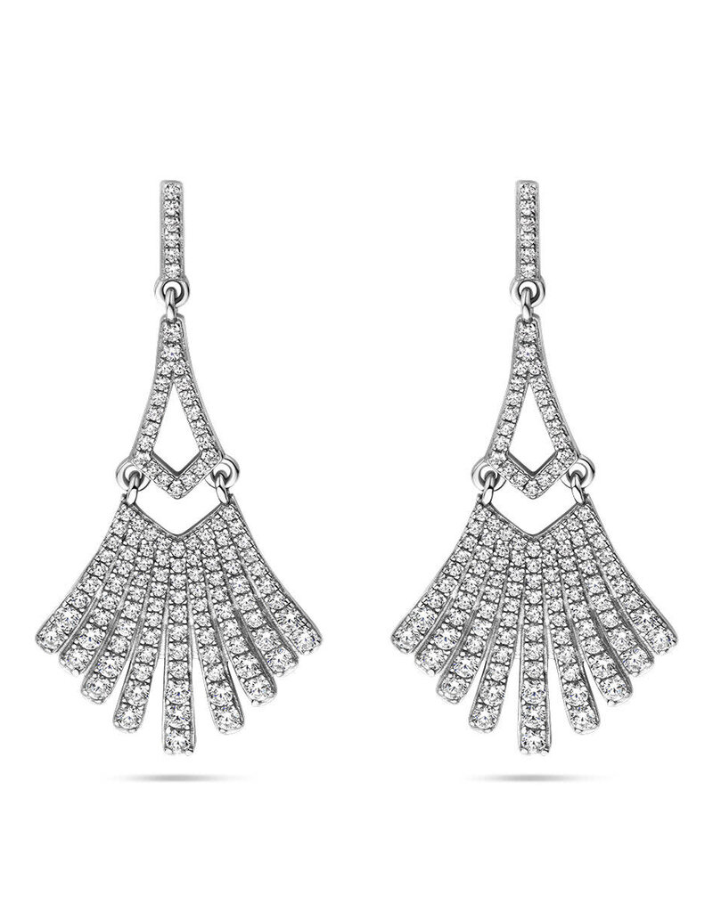 Zilveren oorhangers - Gerhodineerd - Zirkonia