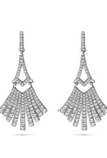 Zilveren oorhangers - Gerhodineerd - Zirkonia