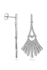 Zilveren oorhangers - Gerhodineerd - Zirkonia