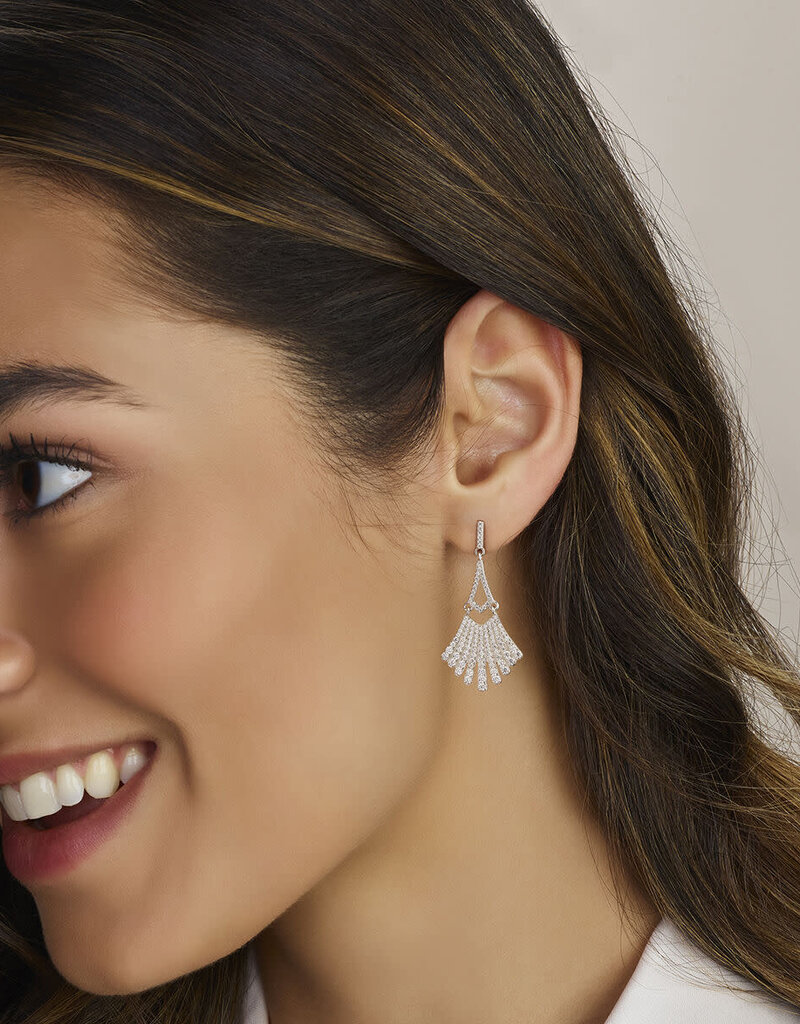 Zilveren oorhangers - Gerhodineerd - Zirkonia