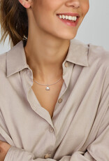 Zilveren hanger - Gerhodineerd - Zirkonia / Zoetwaterparel