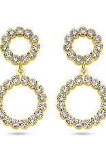 Verguld zilver oorhangers - Zirkonia