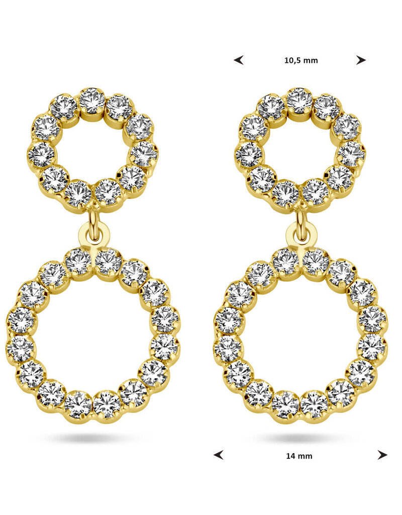 Verguld zilver oorhangers - Zirkonia