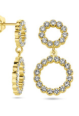 Verguld zilver oorhangers - Zirkonia