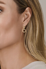 Verguld zilver oorhangers - Zirkonia