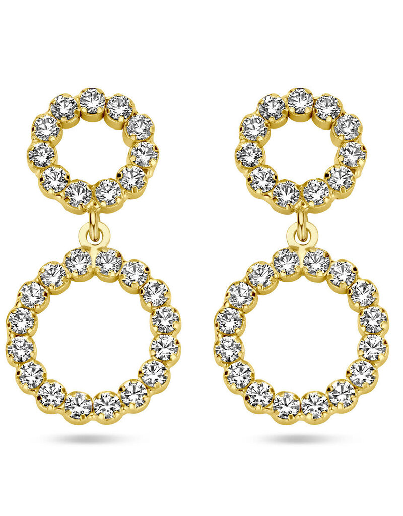 Verguld zilver oorhangers - Zirkonia