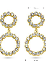 Verguld zilver oorhangers - Zirkonia