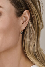 Verguld zilver oorhangers - Onyx