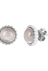 Zilveren oorknoppen - Gerhodineerd - Kattenoog