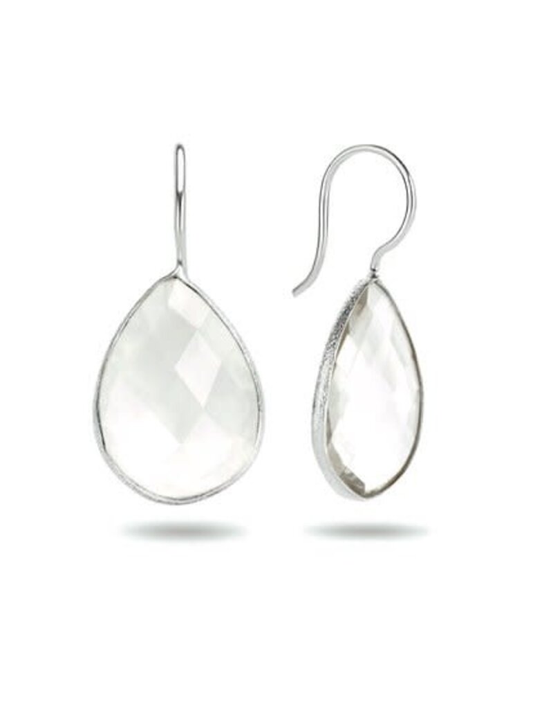 Zilveren oorhangers - Glas