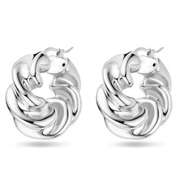 Zilveren oorringen - Gerhodineerd - Gedraaid