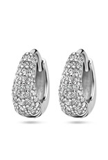 Zilveren oorringen - Gerhodineerd - Zirkonia