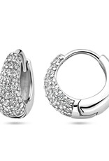 Zilveren oorringen - Gerhodineerd - Zirkonia