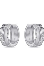 Gisser Zilveren oorringen - Gerhodineerd - Zirkonia