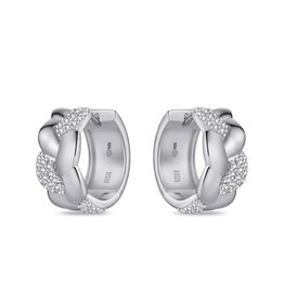 Gisser Zilveren oorringen - Gerhodineerd - Zirkonia