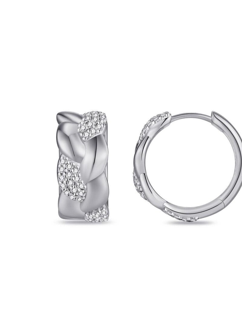 Gisser Zilveren oorringen - Gerhodineerd - Zirkonia