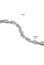 Zilveren armband - Gerhodineerd - 7.6 mm - 19 cm