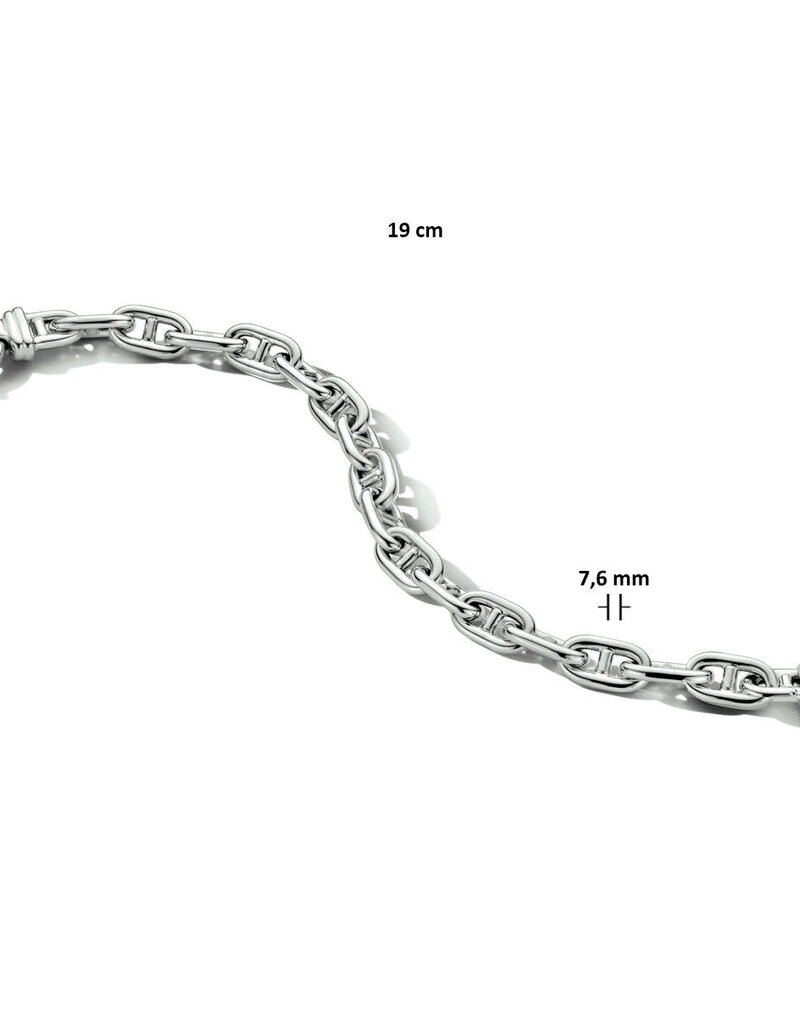 Zilveren armband - Gerhodineerd - 7.6 mm - 19 cm