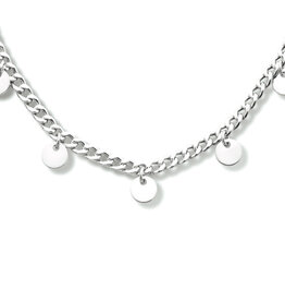 Zilveren collier - Gerhodineerd - Gourmet - Rondjes - 42-45 cm