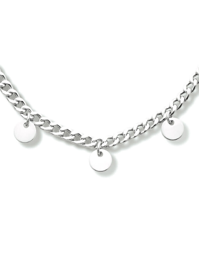 Zilveren collier - Gerhodineerd - Gourmet - Rondjes - 42-45 cm