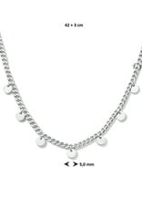 Zilveren collier - Gerhodineerd - Gourmet - Rondjes - 42-45 cm