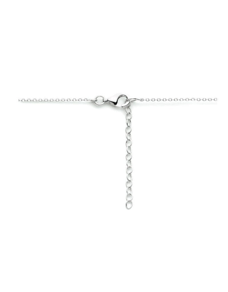 Zilveren collier - Gerhodineerd - Rondje - 41 + 4 cm