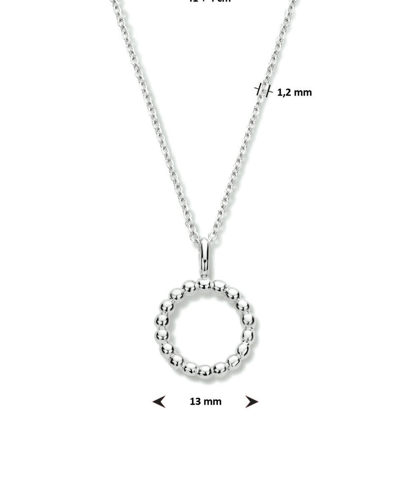 Zilveren collier - Gerhodineerd - Rondje - 41 + 4 cm