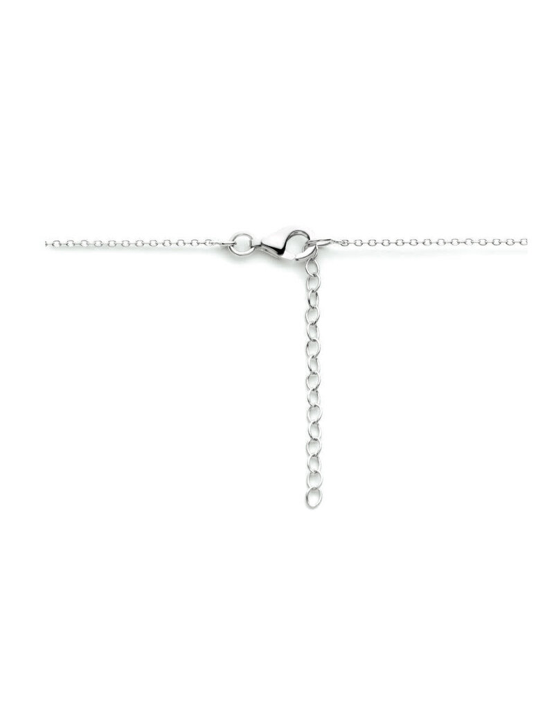 Zilveren collier - Gerhodineerd - Rondje - 41 + 4 cm